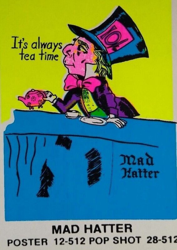 Pop Shot Sticker Mad Hatter Psychedelic Mod Hippy Art Vintage Tom Gatz 1960s