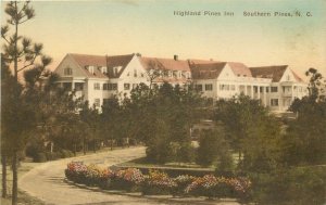Hand-Colored Postcard; Highland Pines Inn, Southern Pines NC Moore Co. Unposted