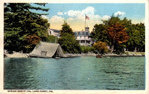 Lake Carey, Pennsylvania - Showing the Spring Grove Inn - in 1922