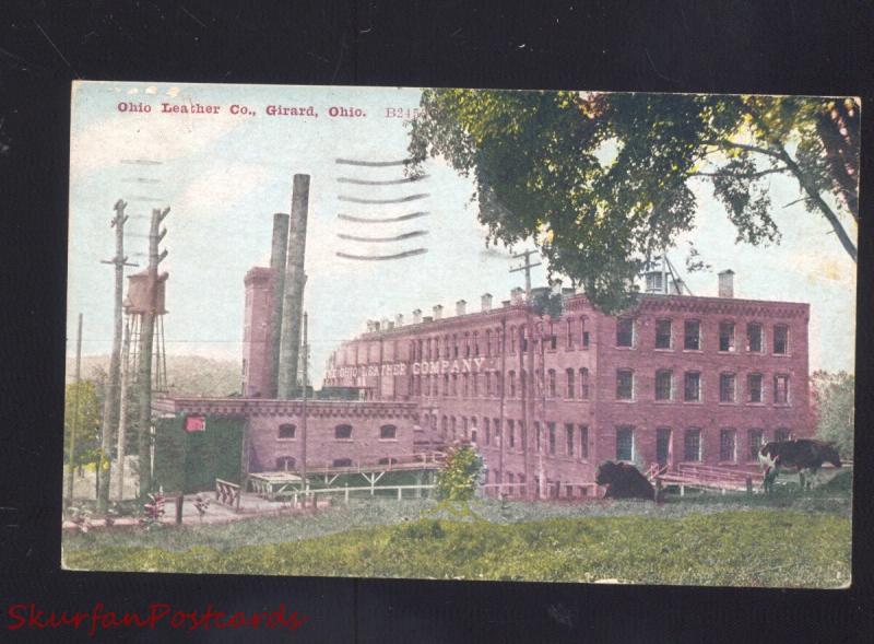 GIRARD OHIOOHIO LEATHER COMPANY FACTORY ANTIQUE VINTAGE POSTCARD