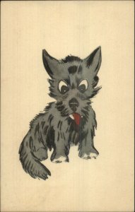 Cute Puppy Dog Terrier? Tongue Out c1910 Postcard 