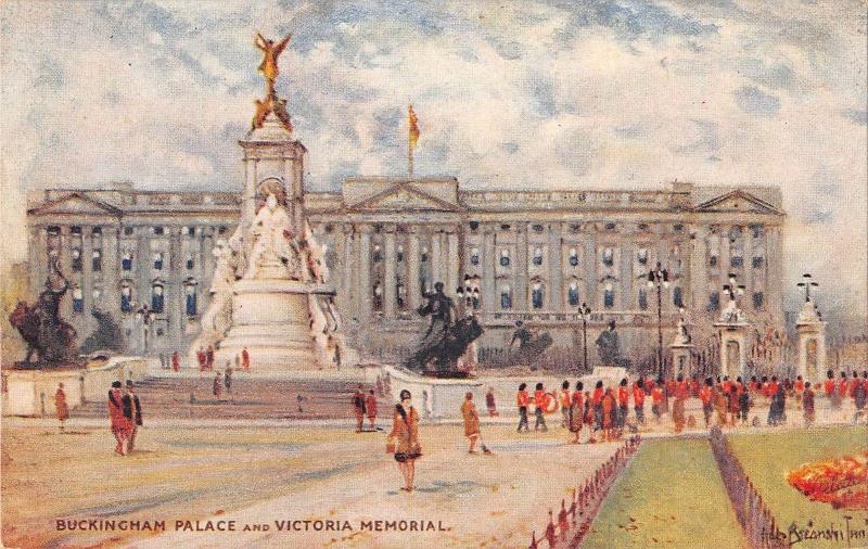 BR74831 buckingham palace and victoria memorial  painting postcard london   uk