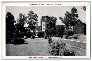 1953 Jacksonville State Teachers College Bibb Graves Hall Alabama AL Postcard