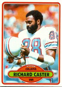 1980 Topps Football Card Richard Caster WR Houston Oilers sun0450