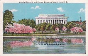 Lincoln Memorial And Cherry Blossoms Washington DC 1932