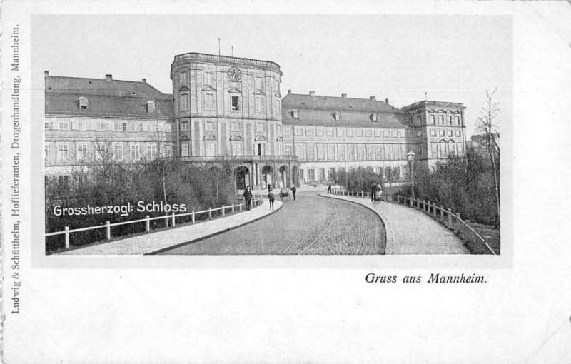 Mannheim Germany Grossherzogl Schloss Scenic View Antique Postcard J77030