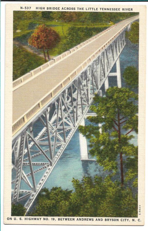 near Bryson City, NC - High Bridge Across Little Tennessee River