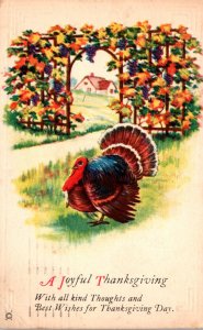 Thanksgiving Greeting With Turkey 1927