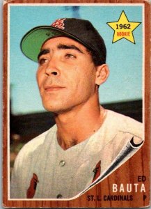 1962 Topps Baseball Card Ed Bauta St Louis Cardinals sk1879
