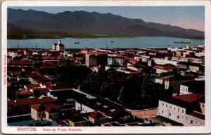 Brazil Santos Vista de Praca Andrada Vintage Postcard C053