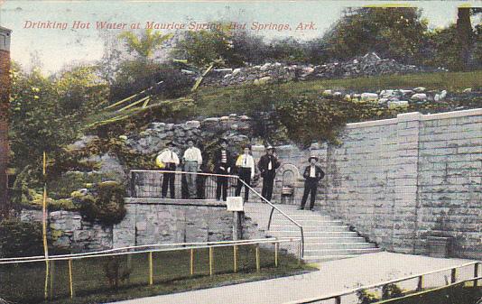 Arkansas Hot Springs Drinking Hot Water At Maurice Springs 1913