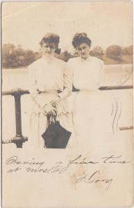 Ohio Real Photo RPPC Postcard1906 COLUMBUS Women Riverside?