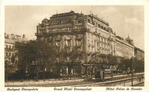 Hungary Budapest 1920s Trolley Grand Hotel roadside Occupational Postcard 22-996