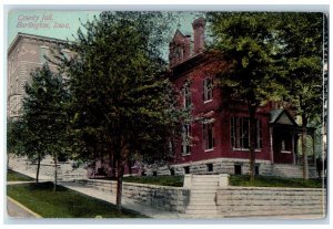 c1910's County Jail Building Burlington Iowa IA Posted Antique Postcard 