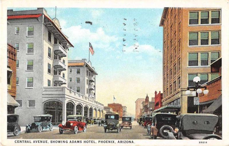 Phoenix Arizona Central Avenue Antique Postcard J49915