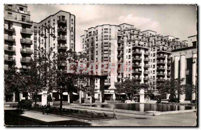 Postcard Modern Villeurbanne skyscraper and basins (Morice Leroux)