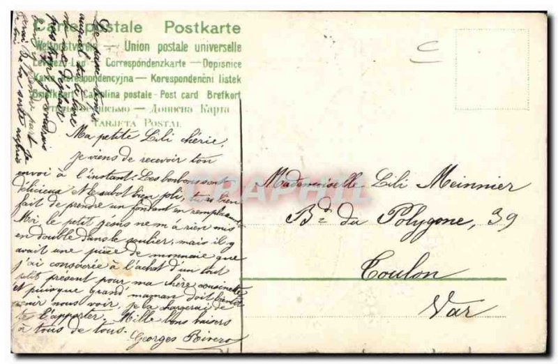 Old Postcard Fantaisie Letters Letter E Angel