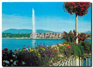 Modern Postcard Geneva Jet d'Eau