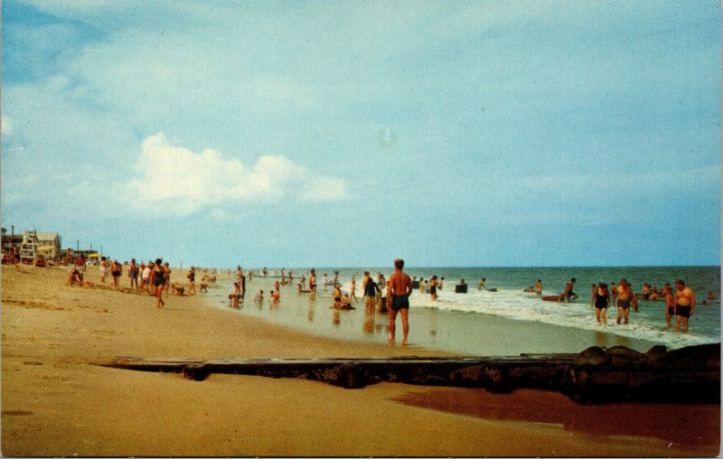 Vtg Greetings from Bethany Beach Sun Surf Delaware DE Unused Chrome Postcard