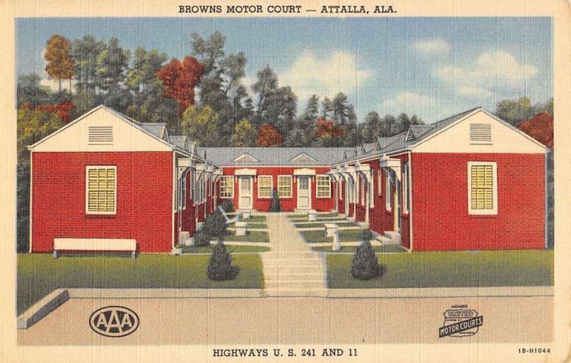 attalla Alabama browns motor court Antique Postcard L3503