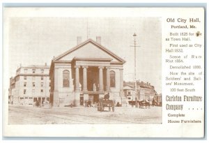 c1905 Old City Hall Building Horse Wagon Portland Maine ME Antique Postcard 
