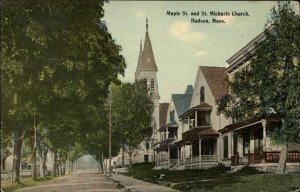 Hudson Massachusetts MA St. Michaels Church c1910 Vintage Postcard