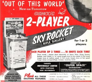 Sky Rocket Rifle Gallery Genco Arcade FLYER Original NOS 1955 Gun Shooter Game