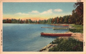 Vintage Postcard 1959 Greetings From Ozark Alabama Boats Sea Shore Scenic View