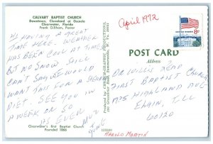 c1960 Calvary Baptist Church Downtown Cleveland Clearwater Florida FL Postcard