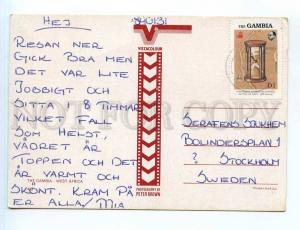 250865 WEST AFRICA GAMBIA multi-views collage RPPC to SWEDEN