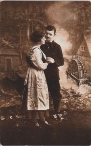 Victorian Romantic Couple Love And Romance Forest Postcard C158