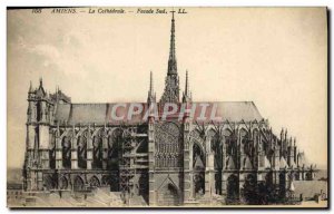 Old Postcard Amiens Cathedral Facade Sud