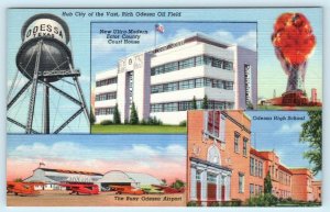 ODESSA, Texas TX Hub City Water Tower, AIRPORT, Court House, School  Postcard