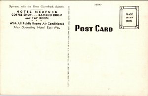 Linen Postcard Hotel Medford in Milwaukee, Wisconsin~136563