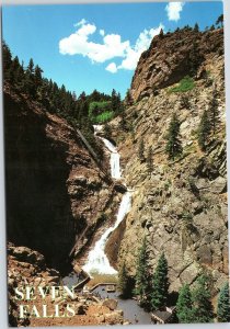 postcard Colorado Springs - Seven Falls waterfall