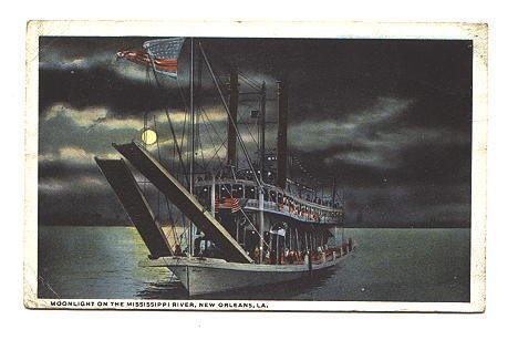 Paddle Boat Mississippi River, Moonlight New Orleans, Louisiana