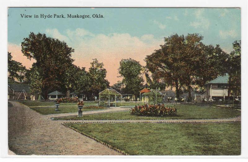 Hyde Park Muskogee Oklahoma 1910s postcard