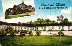 Linen Postcard Overlook Motel on US 250 in Charlottesville, Virginia