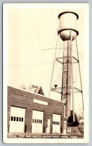 RPPC Mora Fire and Water Department  Minnesota    Real Photo Postcard  1951