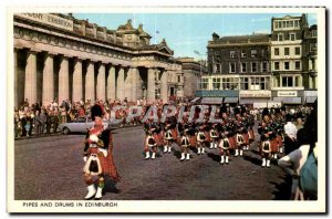 Postcard Old Pipes and Drums in Edinburgh