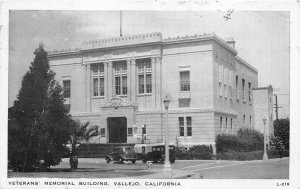 Vallejo California 1951 Postcard Veterans Memorial Building