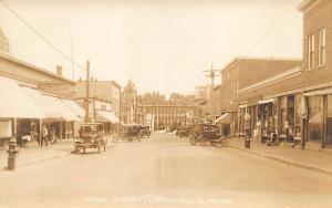 Lisbon Falls ME Roberts Pharmacy Gas Pump Old Cars Real Photo Postcard