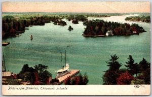 Thousands Islands New York NY, Picturesque America, Nature, Vintage Postcard