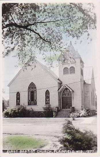 Wisconsin Plainfield First Baptist Church Real Photo RPPC