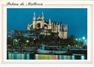 Spain Palma de Mallorca Cathedral At Night