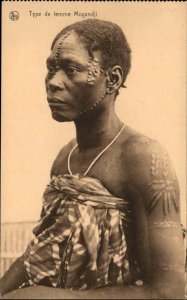 Tattoos Ethnography African Woman Facial Scarring c1910s Postcard