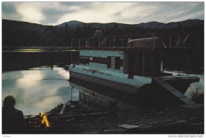 Campfire on Beach, Waterway Houseboats Limited, Sicamous, British Columbia, C...