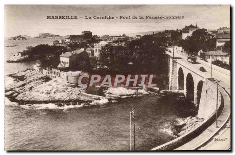 Old Postcard Marseille Corniche The Bridge Of False Monnale