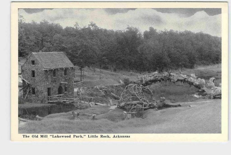 PPC POSTCARD ARKANSAS LITTLE ROCK LAKEWOOD PARK THE OLD MILL