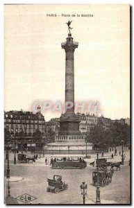 Old Postcard Paris Bastille Square